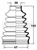 First Line Cv Joint Boot Kit  - FCB2830 fits Audi, Skoda, VW - Inner