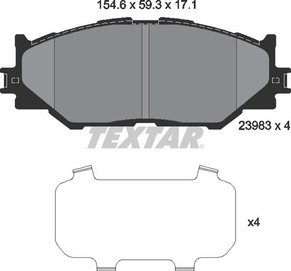 Lexus, Brake Pad Set - Textar 2398301