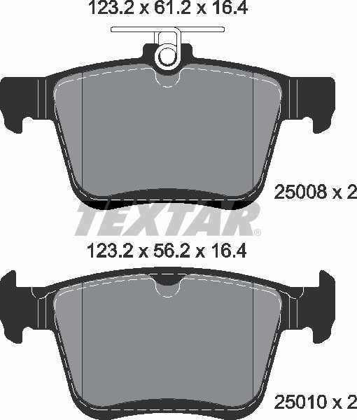 Audi Seat Skoda VW, Brake Pad Set - Textar 2500801