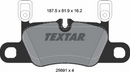 PORSCHE, Brake Pad Set - Textar 2147601