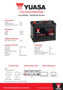 Yuasa 12V 72Ah 600A SMF Battery - YBX3069 - 4 Year Warranty