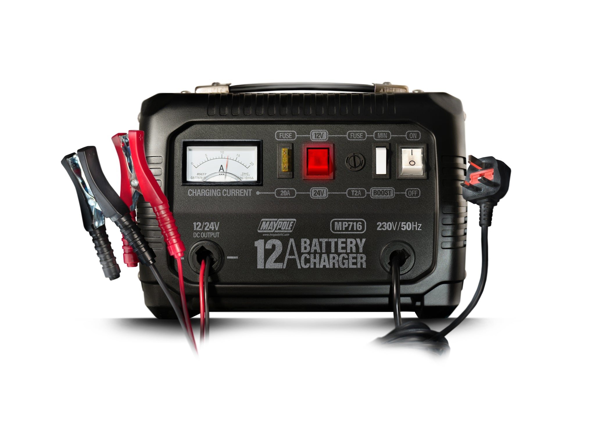 Maypole 12A 12V/24V Metal Cased Battery Charger - MP716 | Arnold Clark ...