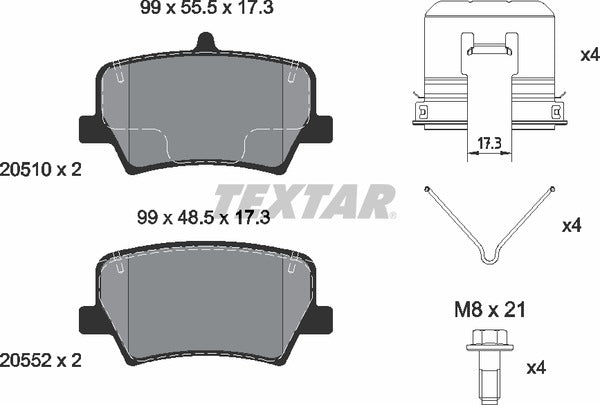 Textar Brake Pad Set - 2051001