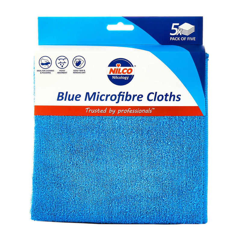 Nilco Microfibre Cloths Blue - 5 Pack - TETNCA009