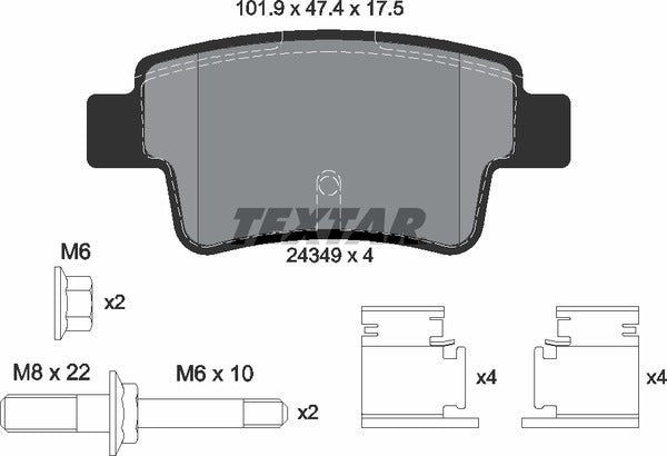 Opel Vauxhall, Brake Pad Set - Textar 24349032434901