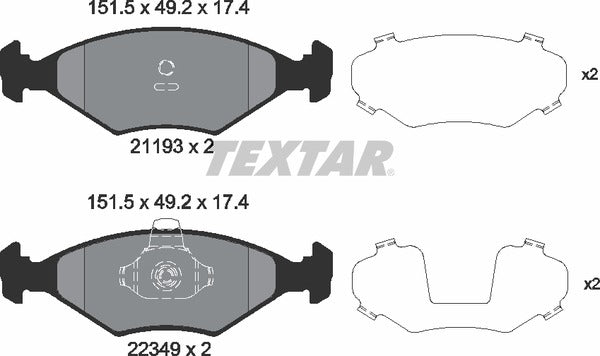 Textar Brake Pad Set - 2119303