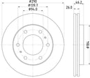 Mintex Brake Discs fits -Mitsubishi V280:5 MDC1576 (also fits other vehicles)