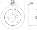 Mintex Brake Discs fits -Hyundai Kia V280:5 MDC1818 (also fits other vehicles)