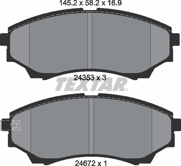 Ford Mazda, Brake Pad Set - Textar 2435301