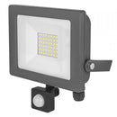 Status Slim Line LED Flood Light with PIR - Grey - 30W - S30WSFLGPIR1PKB3