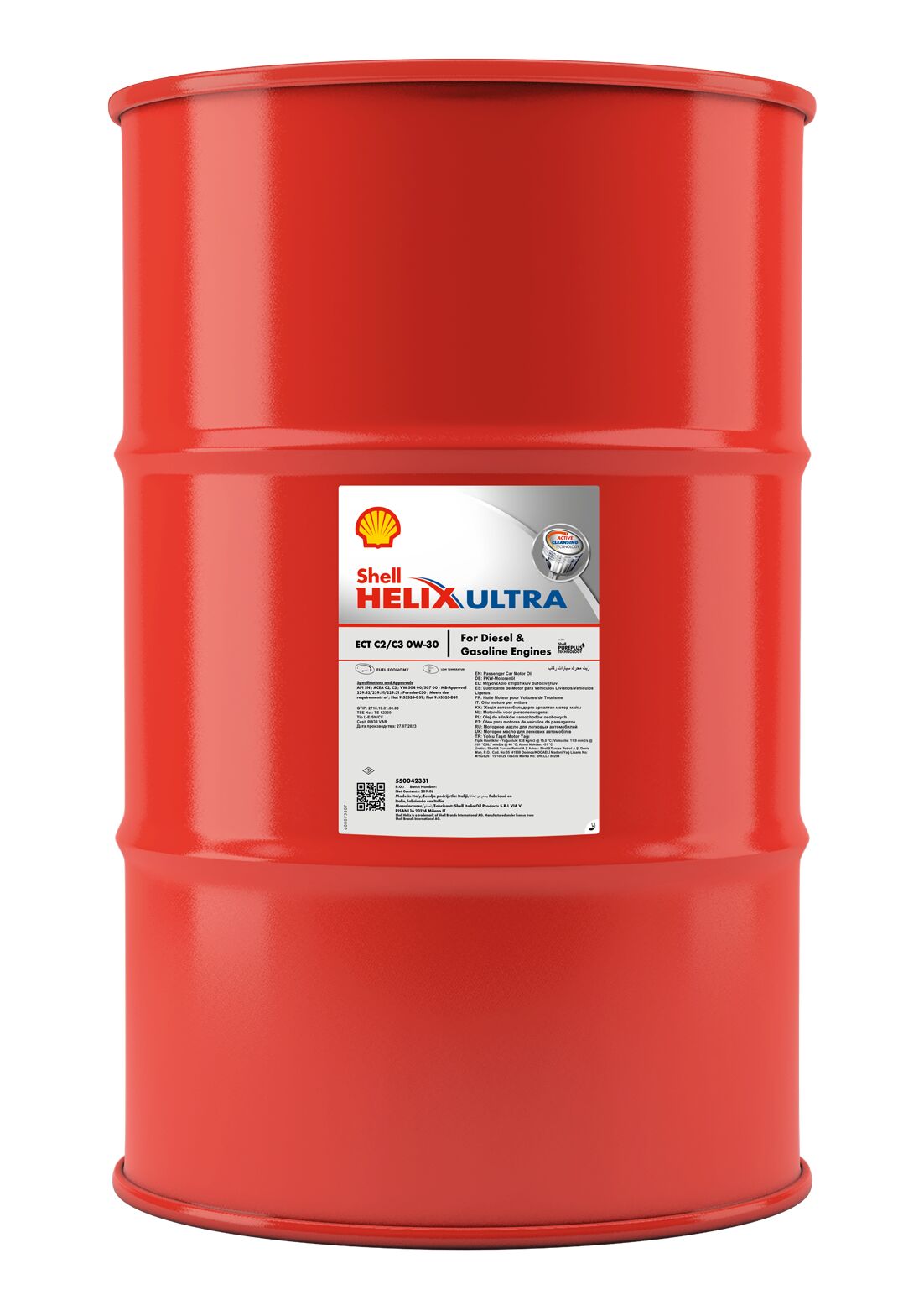 Shell Helix Ultra ECT C2|C3 0W30 209L Oil Drum - 550042331 | Arnold ...