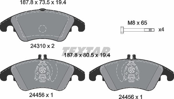 Mercedes-Benz, Brake Pad Set - Textar 2431001