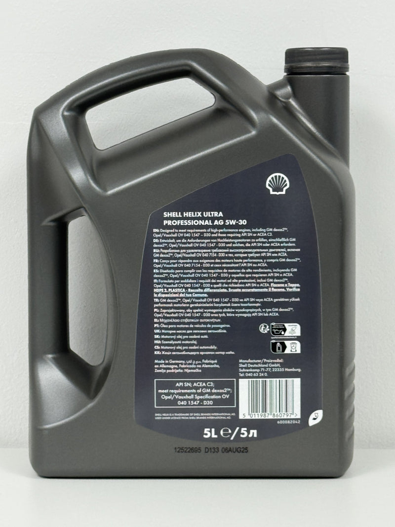 Shell Helix Ultra Professional AG 5W30 Fully Synthetic [Pure Plus]  - 5Ltr engine oil