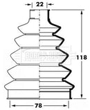 Borg & Beck Cv Joint Boot Kit  - BCB6060 fits Toyota Yaris 1.3i