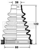 First Line Cv Joint Boot Kit  - FCB2812 fits Alfa Romeo, Land Rover - Inner