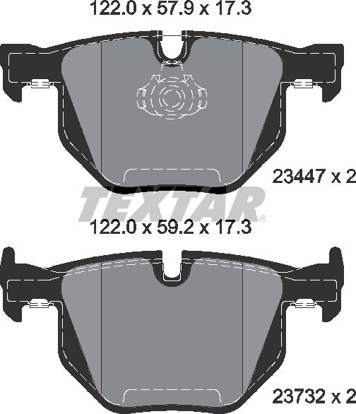 BMW, Brake Pad Set - Textar 2344704