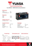 Yuasa 12V 105Ah 950A AGM Start Stop Plus Battery - YBX9020