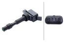 HELLA 5DA 358 168-071 Ignition Coil - 14V - 3-pin connector - Bolted