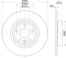 Mintex Brake Discs fits -Land Rover V296:6 MDC2822C (also fits other vehicles)