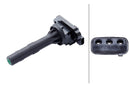 HELLA 5DA 358 168-121 Ignition Coil - 14V - 4-pin connector - Bolted