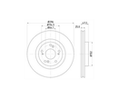 Mintex Brake Discs fits -Honda V256:4 MDC2122 (also fits other vehicles)