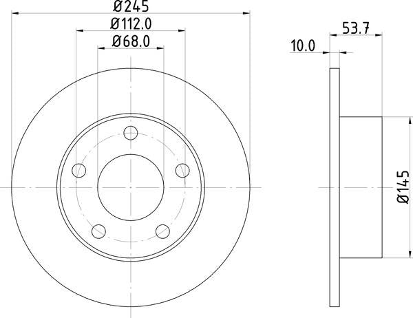 Mintex Brake Discs fits -Audi S245:5 MDC1358 (also fits other vehicles)