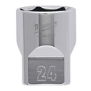 Milwaukee 1/2 Drive Socket Metric Standard-24MM - 4932480022