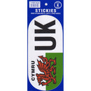 Castle Promotions UK WELSH DRAGON (CYMRU) OB-ROUND STIKCER - V648