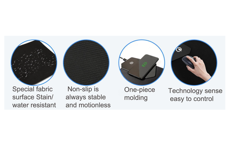 Gaming mouse and keyboard pad with wireless charger