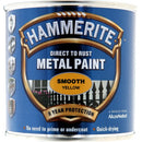 Hammerite Direct To Rust Metal Paint - Smooth Yellow - 250ml - 5084874