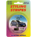 Castle Promotions Single Stripe - Black - 12mm - 10m Length - CPS12BK