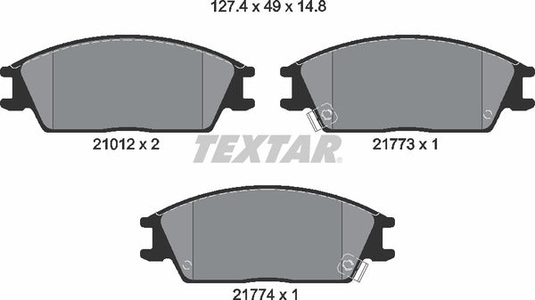 Honda Hyundai, Brake Pad Set - Textar 2101202