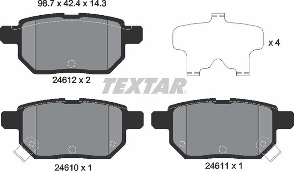 Aston Martin Subaru Toyota, Brake Pad Set - Textar 24610012138102