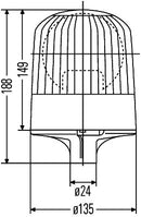 HELLA 2RL 007 551-001 Halogen-Rotating Beacon - KL Junior - 12V - Yellow
