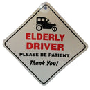 Castle Promotions Suction Cup Diamond Sign - White - Elderly Driver - DH40