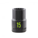 Carlyle Hand Tools 1/2in Drive 15mm 12 PT Impact Socket - CIS12115M