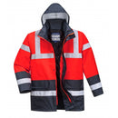 Portwest Hi-Vis Contrast Traffic Jacket - Red/Navy - Large - S466RNRL