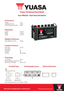 Yuasa 12V 110Ah 680A Super Heavy Duty Battery - YBX1618 - 4 Year Warranty
