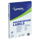 Lyreco Multi-Purpose White Labels - 99.1 x 38.1mm - Box of 100 - 151397