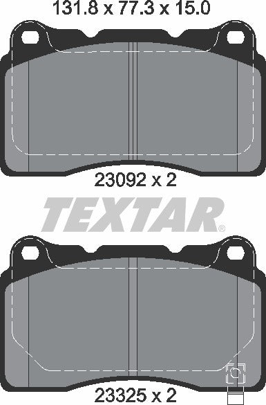 Honda Mitsubishi Subaru, Brake Pad Set - Textar 2309204