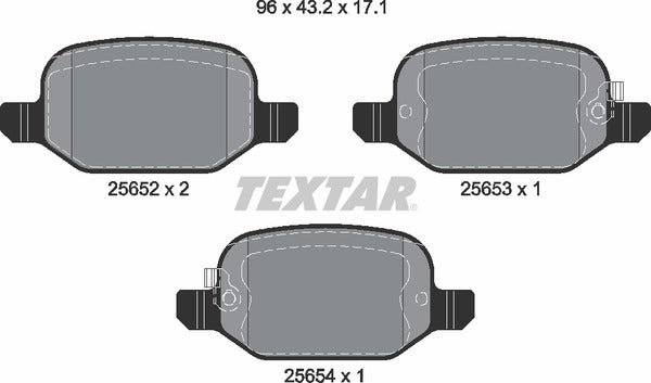 Fiat, Brake Pad Set - Textar 25652012350701