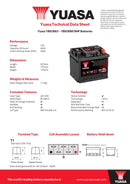 Yuasa YBX3063 - 063 SMF Car Battery - 4 Year Warranty