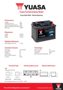 Yuasa 12V 60Ah 640A Active Marine Dual AGM Battery - M24-AGM - 4 Year Warranty