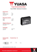 Yuasa YT4B-BS (CP) 12V MF VRLA Motorcycle Battery