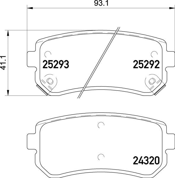 Mintex Brake Pad Set fits -Hyundai Kia MDB3232 (also fits other vehicles)