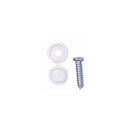 Wot-nots Number Plate Cap & Screw - White - PWN100