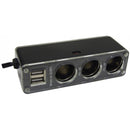 Streetwize Triple Socket Adaptor & Twin USB - 12V - SWPS9