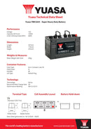 Yuasa 12V 100Ah 680A Super Heavy Duty Battery - YBX1643 - 4 Year Warranty