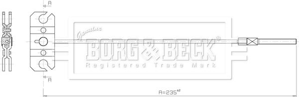 Borg & Beck Parking Brake Cable - BKB3901