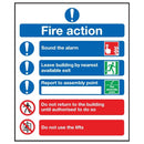 Symbolised Fire Action Sign - Rigid Polypropylene - 210mm x 148mm - FFR09951R